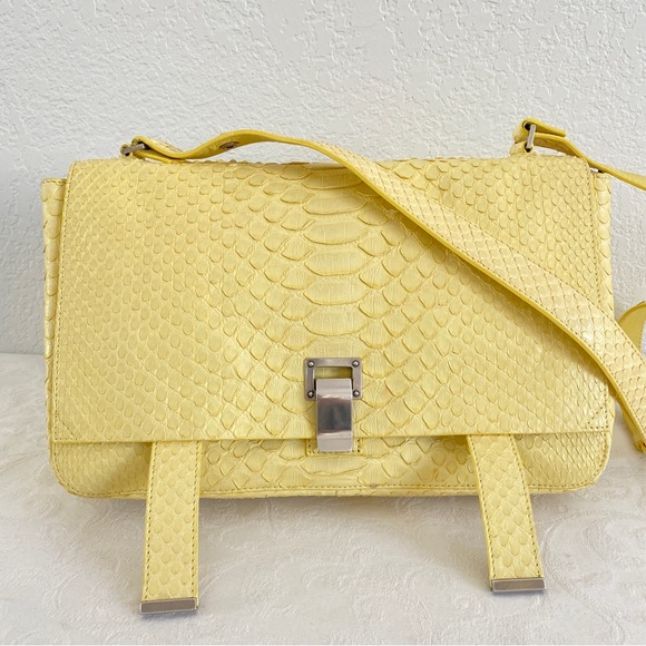 Proenza Schouler Yellow Python Courier Shouder bag - Picture 2 of 15